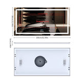 LUVODI Large Illuminated Bluetooth Bathroom Mirror Rectangle Anti-fog LED Bathroom Vanity Mirror with Bluetooth Speaker 3 Color