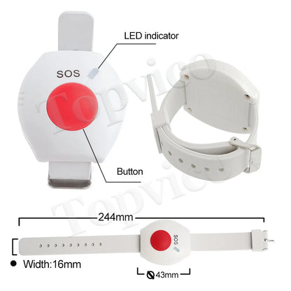 Botón de pánico de emergencia Topvico Tuya con wifi para personas mayores, alarma SOS, pulsera inalámbrica para cuidadores, buscapersonas, reloj, llamada, alerta de caídas