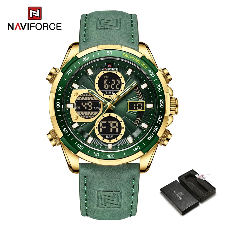 New NAVIFORCE Watches for Men Leather Men's Military Sport Waterproof Watch Quartz Wristwatch Chronograph Male Clock