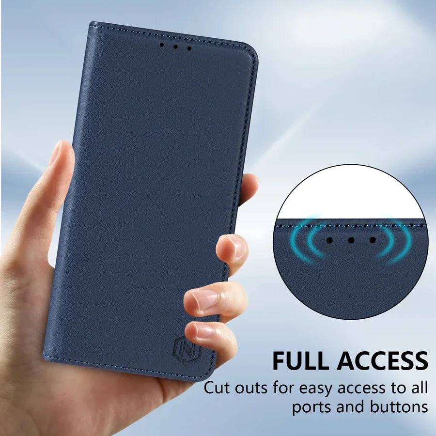 Wallet Skin friendly Magnetic Card Slot Flip Leather Case For Xiaomi 14T 13T 11T Poco X6 C65 C75 Redmi 14C 13C 13 12C 10C 9A 9C