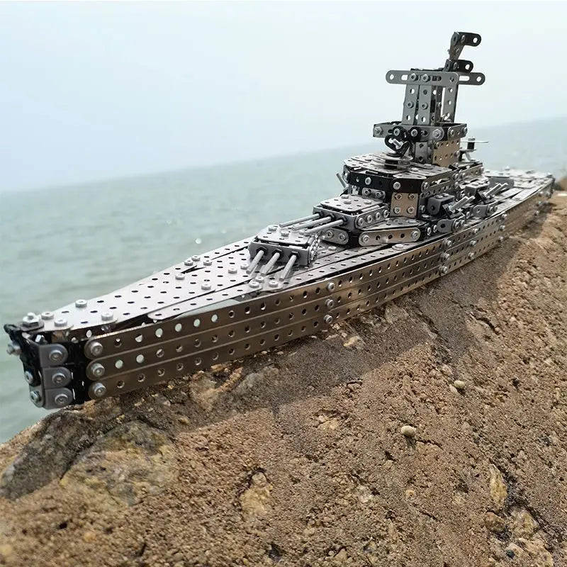 Children DIY Metal 3D Assembly Building Blocks Aircraft Warship Model Screw Nut Metal Toys Adult High-Difficulty Puzzle