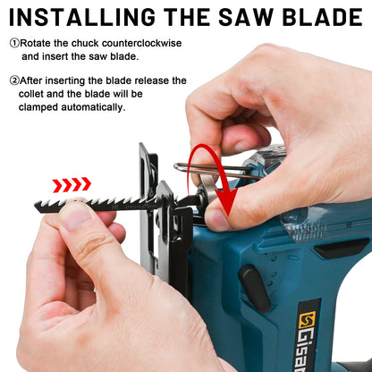 Gisam 26mm Electric Jigsaw Portable Cordless Saw Multi-Function Wood Cutting Woodworking Machines For Makita 18V Battery pin