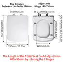 O-Shaped Toilet Seat Slow Close Quiet Lid Thickened Durable for Both Adults Children Universal Bathroom Accessories