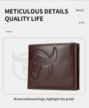 BULLCAPTAIN Fashion Big Logo Man Wallet High Quality RFID Wallet Coin Purse Compact Mini Card Holder Genuine Leather