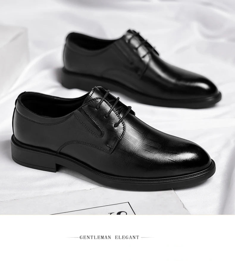 3/6/8 CM Elevator Shoes Men Dress Shoes Black Soft Leather Men Heightening Formal Shoes Casual Business Men Oxfords Suit Shoes