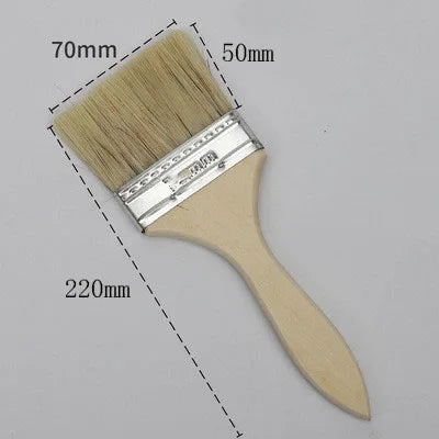 BBQ Brush Pig Hair Paint Brush Wooden Handle 1/2/3/4 Inch Soft Hair Painting Brushes for Wall and Furniture Paint Tool Set