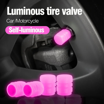 1-20PCS Luminous Car Tire Valve Cap Fluorescent Night Glowing Decor Motorcycle Bike Wheel Nozzle Dustproof Tyre Valve Stem Caps
