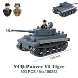Military WW2 Tanks Tiger Sherman T34 Panzer Vehicle Airplane Army Soldier Weapons Model Building Block Brick Children Kids Toys