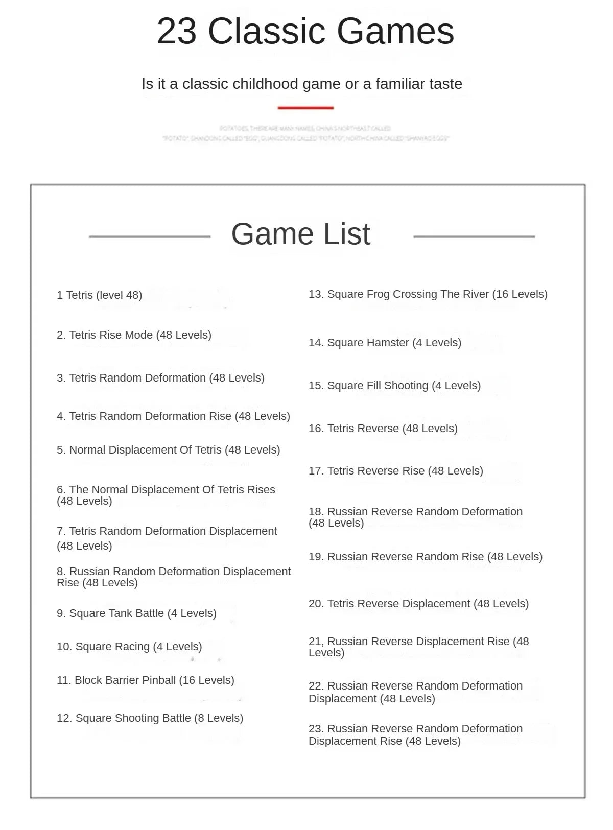 Handheld Game Players Electronic Console Built-in 23 Games for Tetris Retro Classic Brick Game Machine Children's Student Toys