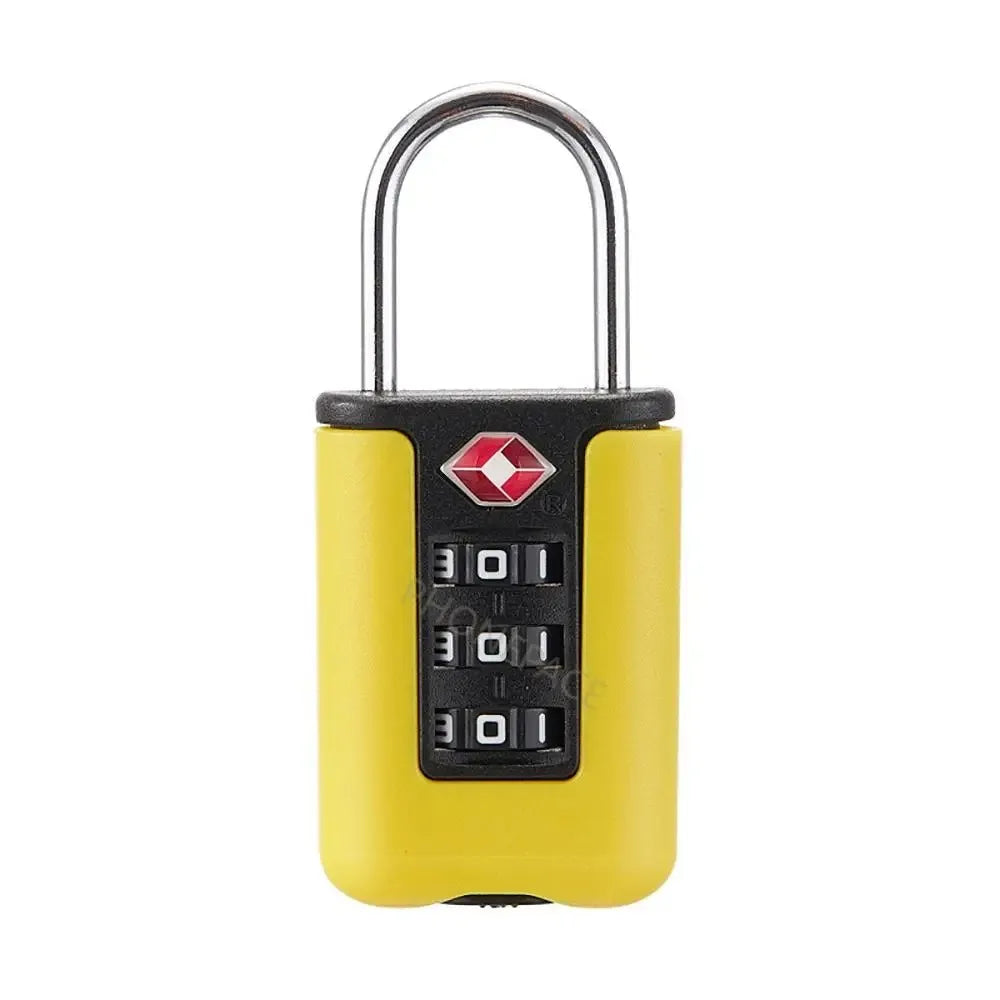 TSA Customs Code Lock for Travel Luggage Password Changeable Black Lock Contrast Design Padlock 3 Digit Combination Lock