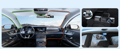 AZDOME M550 Pro 5.8Ghz WiFi 3 Channel Dash Cam 4K+1080P Built-in GPS 3.19" IPS Screen Car DVR IR Night Vision 24H Parking Mode