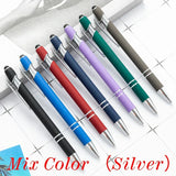 50pcs Light Metal Ballpoint Pen Touch Screen Pen Office School Advertising Pen Custom Logo Text Engraving Laser Engraving