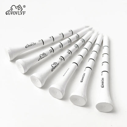 50pcs GVOVLVF Bamboo Golf Degree Scale Tees 83mm Long Tees Golf Strong Sustainable Biodegradable Adjustable Depth White