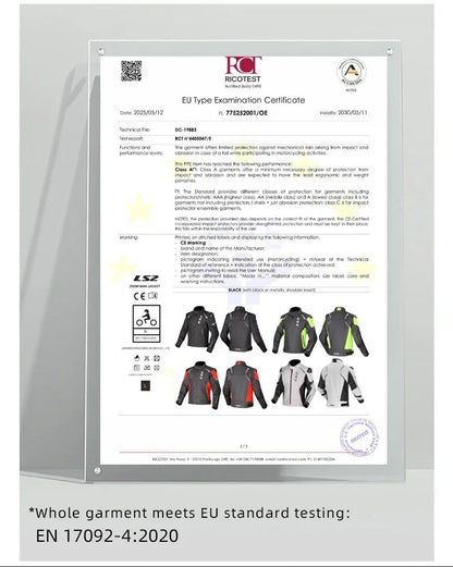 LS2 Winter Waterproof Motorcycle Jacket Men Women CE Certified Riding Jacket Warm Protective Gear with Removable Thermal Liner