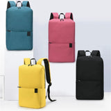 Portable Large Capacity Small Backpack Solid Color Waterproof Travel Bag Multiple Pockets Unisex School Bags Travel