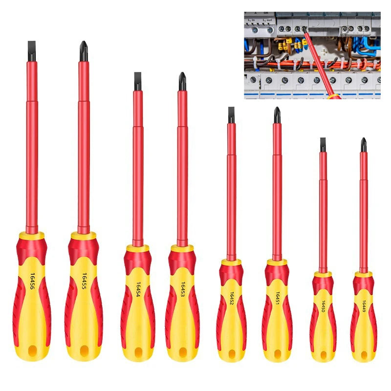 Juego de destornilladores aislados, destornilladores de estrella ranurados, destornillador plano Phillips, herramientas de mantenimiento profesionales de electricista, herramienta manual