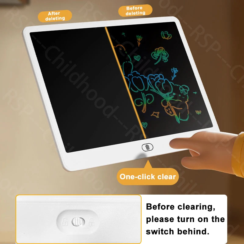 Tablet de Escrita e Desenho LCD (16/13/11 Polegadas) – Brinquedo Educativo para Meninos e Meninas de 3 a 8 Anos