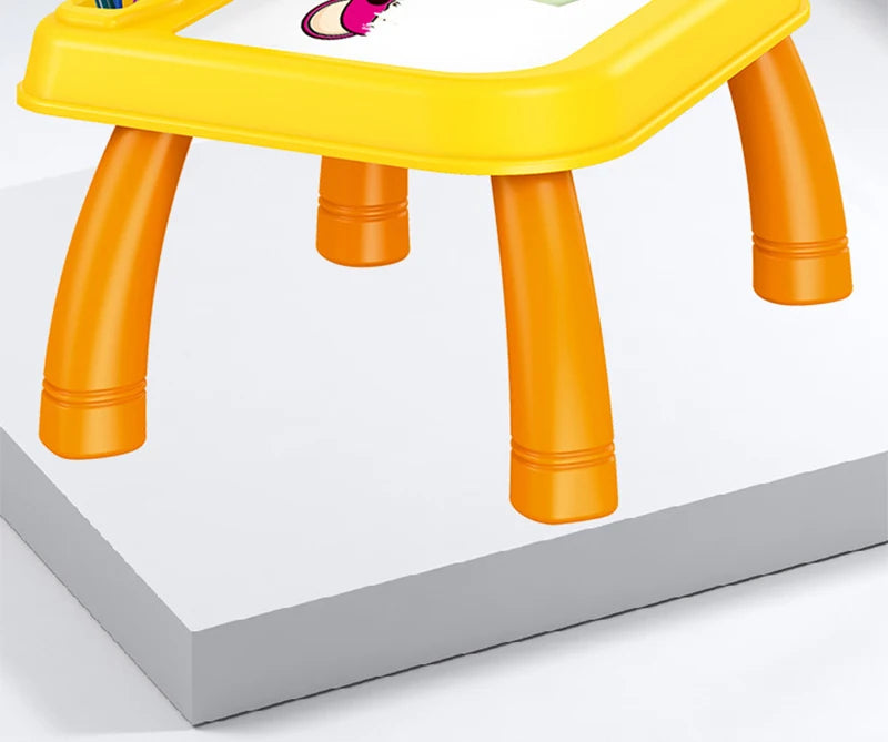 Mesa de dibujo con proyector LED para niños, juego de pintura, tablero educativo, herramientas de aprendizaje, juguetes de pintura para niños.