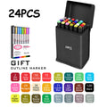 24/36/48/60/80/120/168 Colors Double Tip Permanent Art Marker pens for Drawing Painting Sketching Comics Design School Supplies