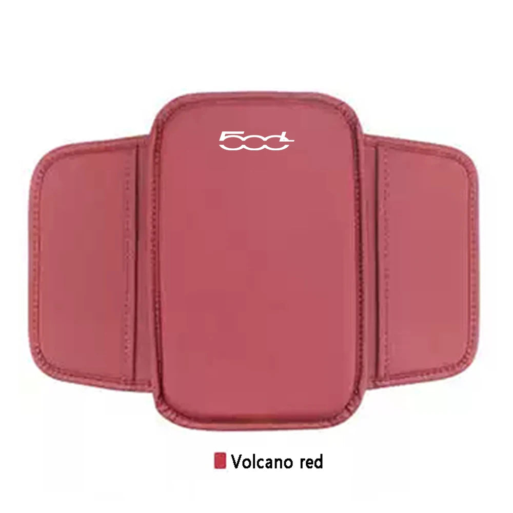 For Fiat 500 500C 500S 500X Abarth Car Accessories Center Console Arm Rest Protector Leather Car Armrest Box Pad Storage Pocket