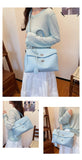 Casual Large Capacity Lychee Pattern Single Shoulder Slant Cross Bag Versatile Underarm Bag Simple Stylish Tote Bag