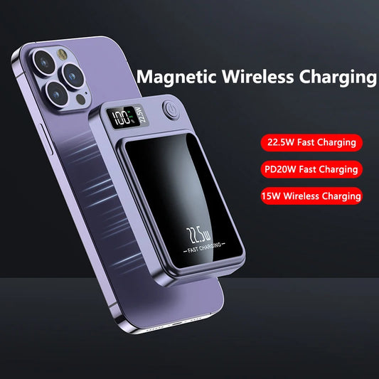 Banco de energía de carga rápida PD22.5W, 20000 mAh, 15 W, cargador inalámbrico Magsafe para iPhone 15, 14, 13, 12, 11, Samsung, Huawei y Xiaomi