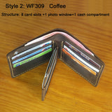 Luxury Handmade 100% Genuine Leather Men Wallet Purse Short Money Clip with Coin Pocket Male Money Bag Multi-Card Wallet Vintage