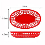 Photo Prop Plastic Food Baskets Reusable Colorful Bread Plate Oval Shape Basket Serving Desktop Decor