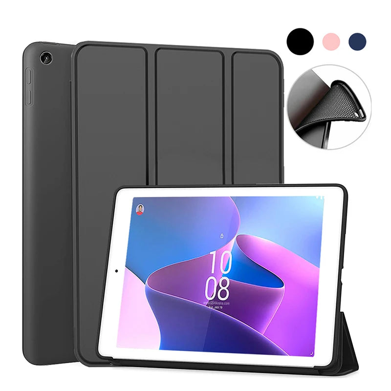 For Lenovo Xiaoxin Pad 2022 10.6" Tab M10 Plus 3rd Gen Case TB128FU TB125FU Funda Tablet Tri-Fold Magnetic Stand Cover+Film