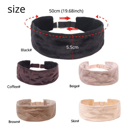 Plussign Wig Grip Headband For Lace Frontal Wigs Adjustable Invisible Wig Hair Band Nude Non-Slip Velvet Wig Band To Hold Wigs