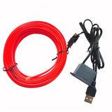 10M/5M/3M Neon LED Car Interior Decorative Lamps Strips USB Drive For DIY Decorative Dashboard Console Ambient Light Cold Light
