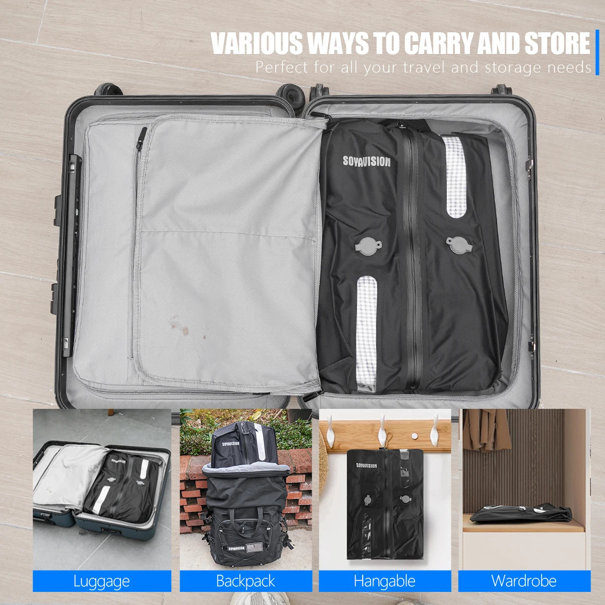 SOYAVISION 20L 50L 70L 80L 100L Motorcycle Waterproof Tail Bag Travel Outdoor Luggage Bag Motorcycle Seat Bag