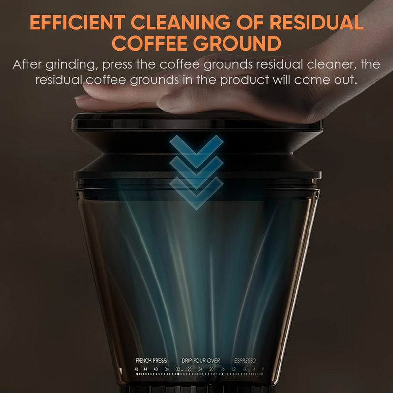 BioloMix Automatic Burr Mill Electric Coffee Grinder CG210 with 48 Grind Settings Adjustable for Espresso American Coffee