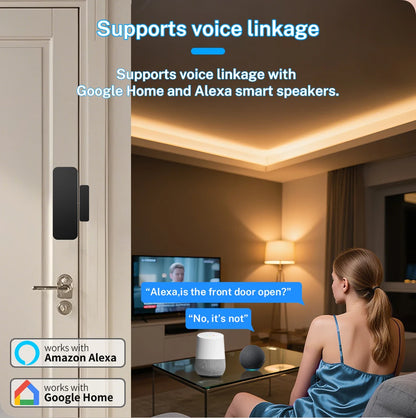 Tuya Zigbee Wifi Door and Window Sensor Security Burglar Alarm Magnetic Presence Sensor Smart Life Works with Google Home Alexa