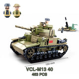 Military WW2 Tanks Tiger Sherman T34 Panzer Vehicle Airplane Army Soldier Weapons Model Building Block Brick Children Kids Toys