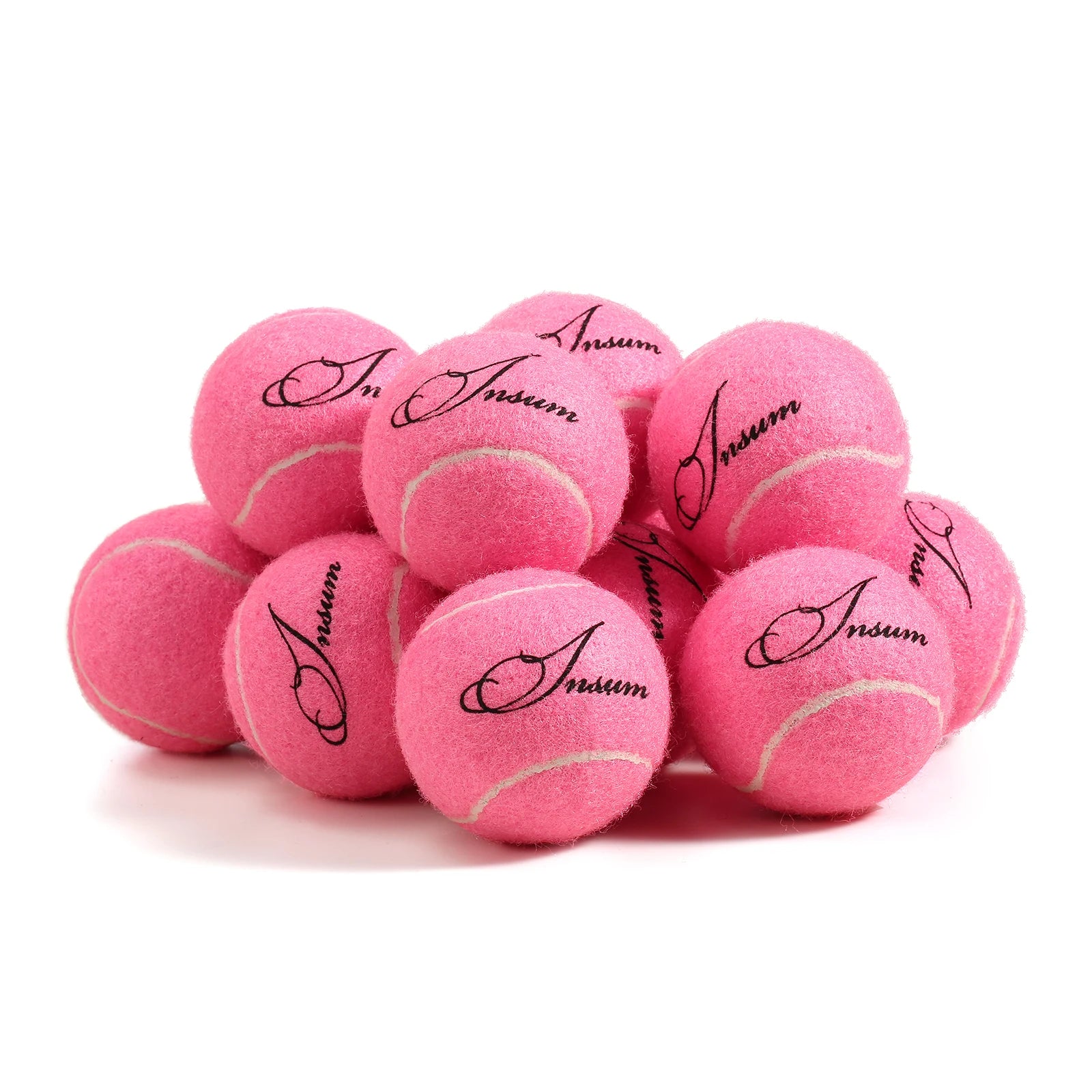 12pcs Tennis Balls with Mesh Carry Bag Practice Ball High Elasticity Pet Dog Playing Balls Outdoor Training Sports Rubber Tennis