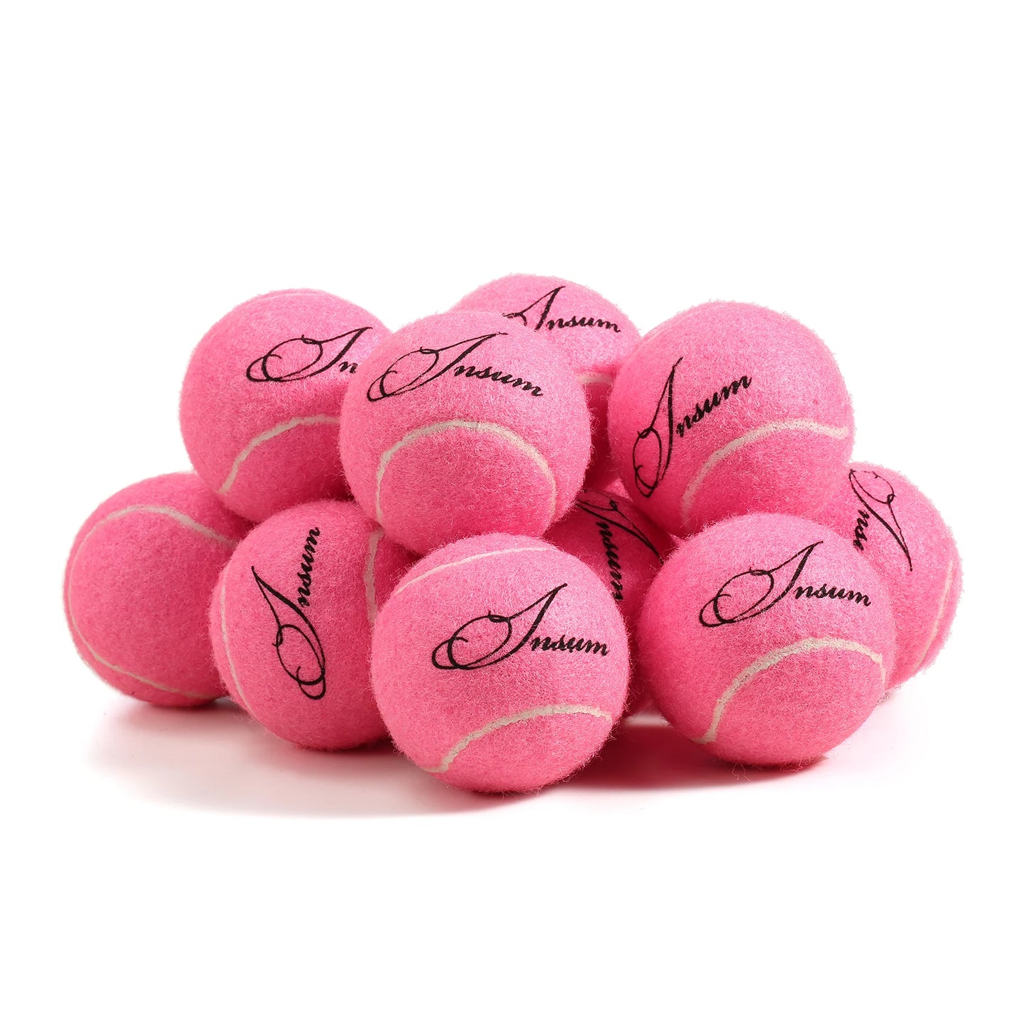 12pcs Tennis Balls with Mesh Carry Bag Practice Ball High Elasticity Pet Dog Playing Balls Outdoor Training Sports Rubber Tennis