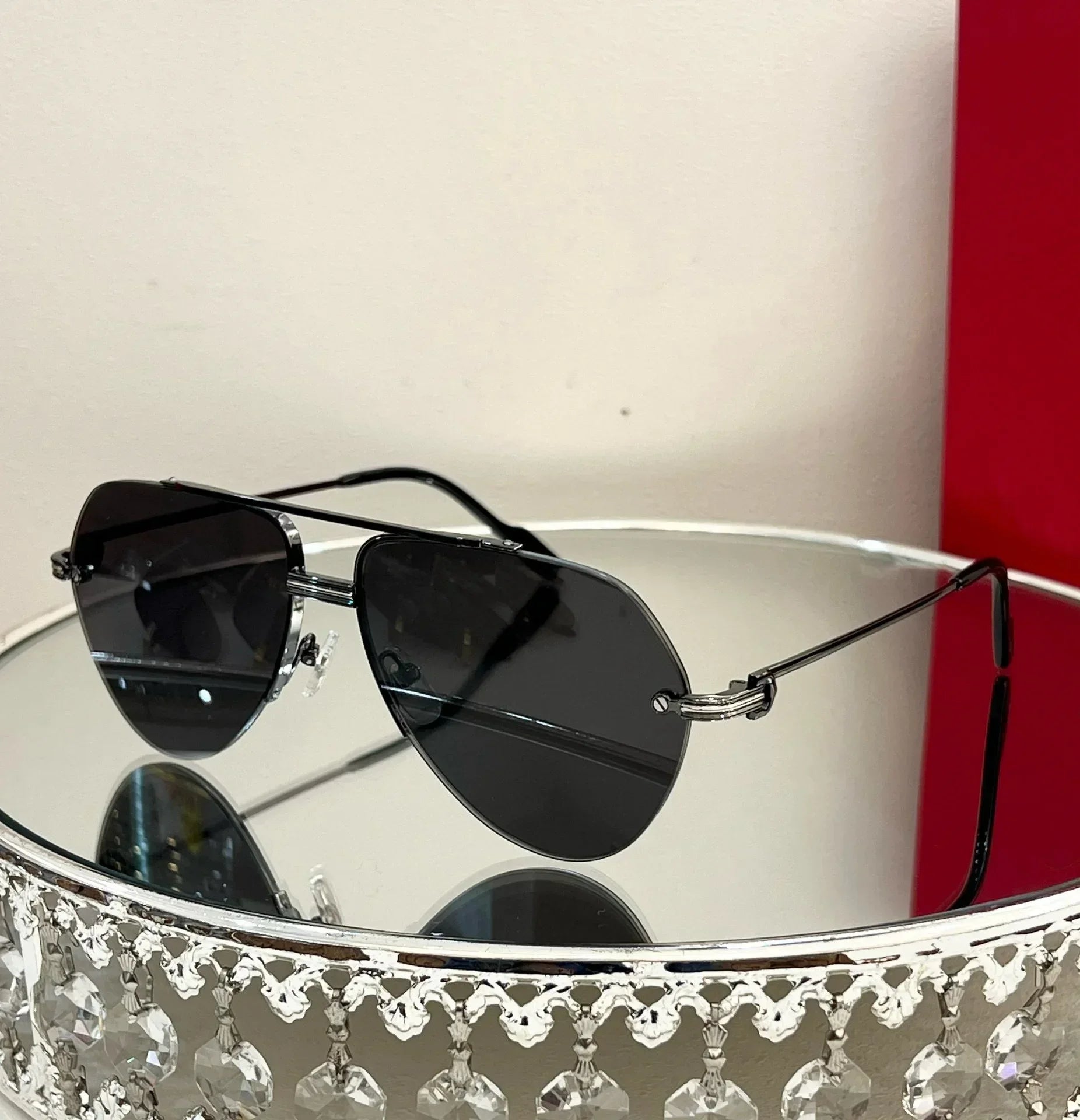 Ollymurs  Frameless Brushed SunglassesDesigner CT0427S CAR Card Home New Men's Comfortable Fashion Anti-ultraviolet Sunglasses