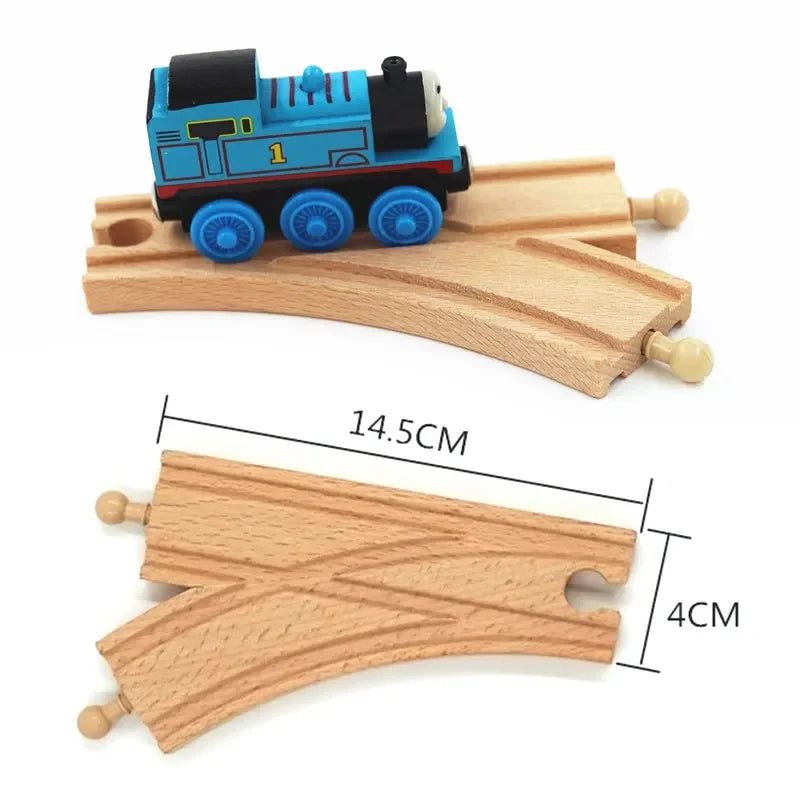 Wooden Train Track Toys Railway Rails Accessories Fit Thomas Train Road Connector Bridge Wood Railway Children Boy Christmas Gift