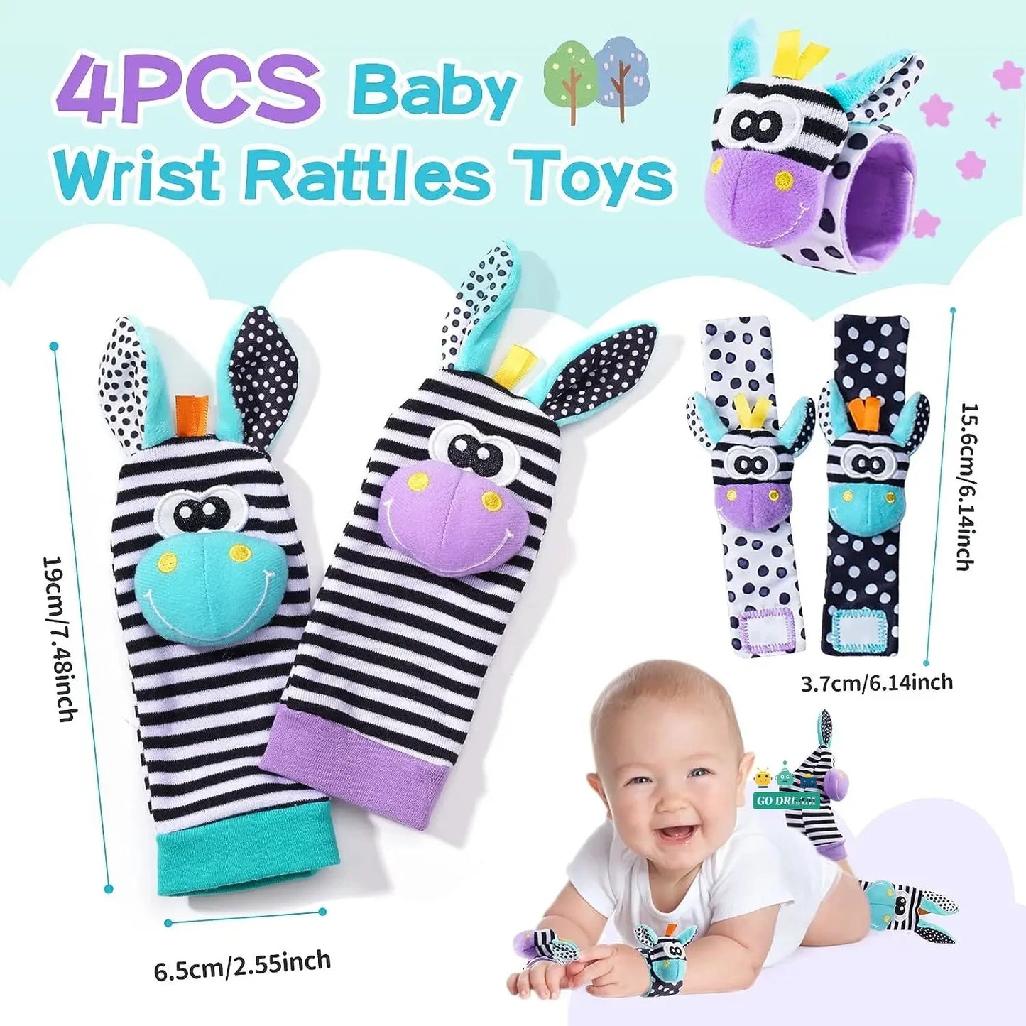Baby Toys 0 6 12 Months Cute Stuffed Animals Baby Rattle Socks Wrist Baby Rattles Newborn Toys Make Sounds Games For Babies