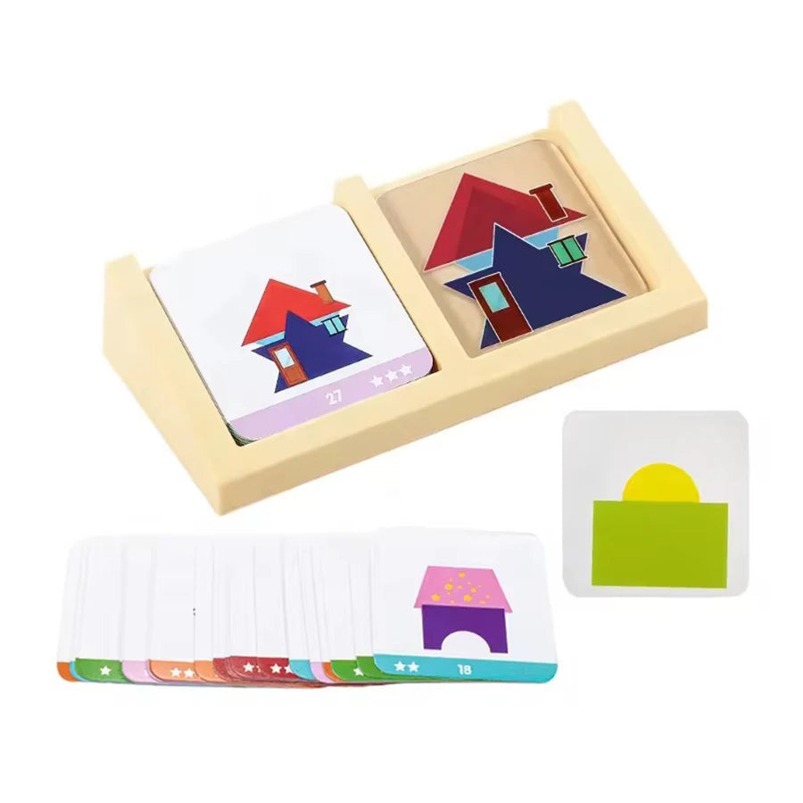 1set- House Logic Game Montessori Toys Creative Geometric Shape Spatial Imagination Intellectual Thinking Puzzle Games Kids Toy
