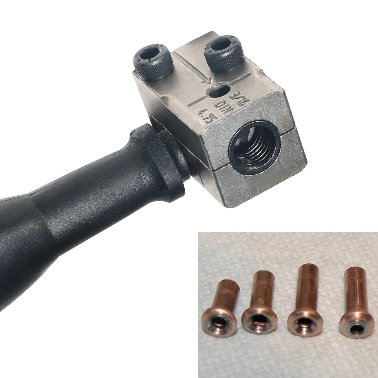 Herramienta de abocardado doble de 3/16 pulg., de metal, manual, para línea de freno, herramienta doble para motocicleta, automóvil, camión, herramienta de abocardado de línea de freno