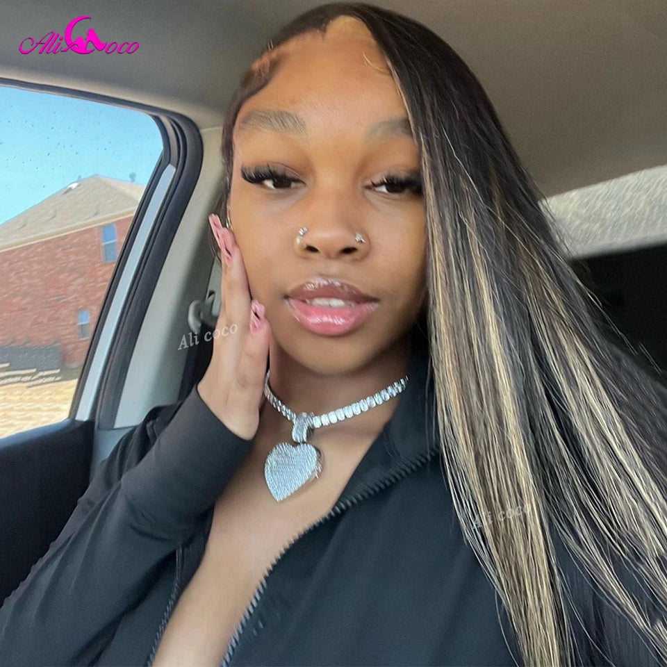 Upgrade 13x6 Highlight Wigs Human Hair for Women 1B 27 Blonde Lace Front Wig Pre Plucked 13x4 Highlight Blonde Human Hair Wigs