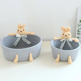 cartoon style weave sundries Storage Baskets household cosmetic hairpin Organize deposit container child toy classification case