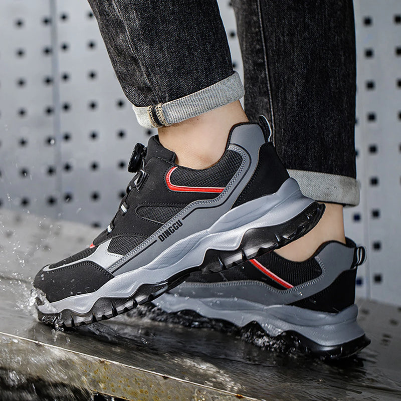 Anti-Piercing Steel Toe Safety Shoes, Certified Work Boots, Oilproof Slip Resistant for Construction & Industrial Shoes for Men