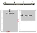 PLRBOK A4 Clear 10 Pcs Photo Album Refill Pages File Protector 4 Hole 6×4 10×15 4 Ring Binder Photocards Postcard Card Notebook
