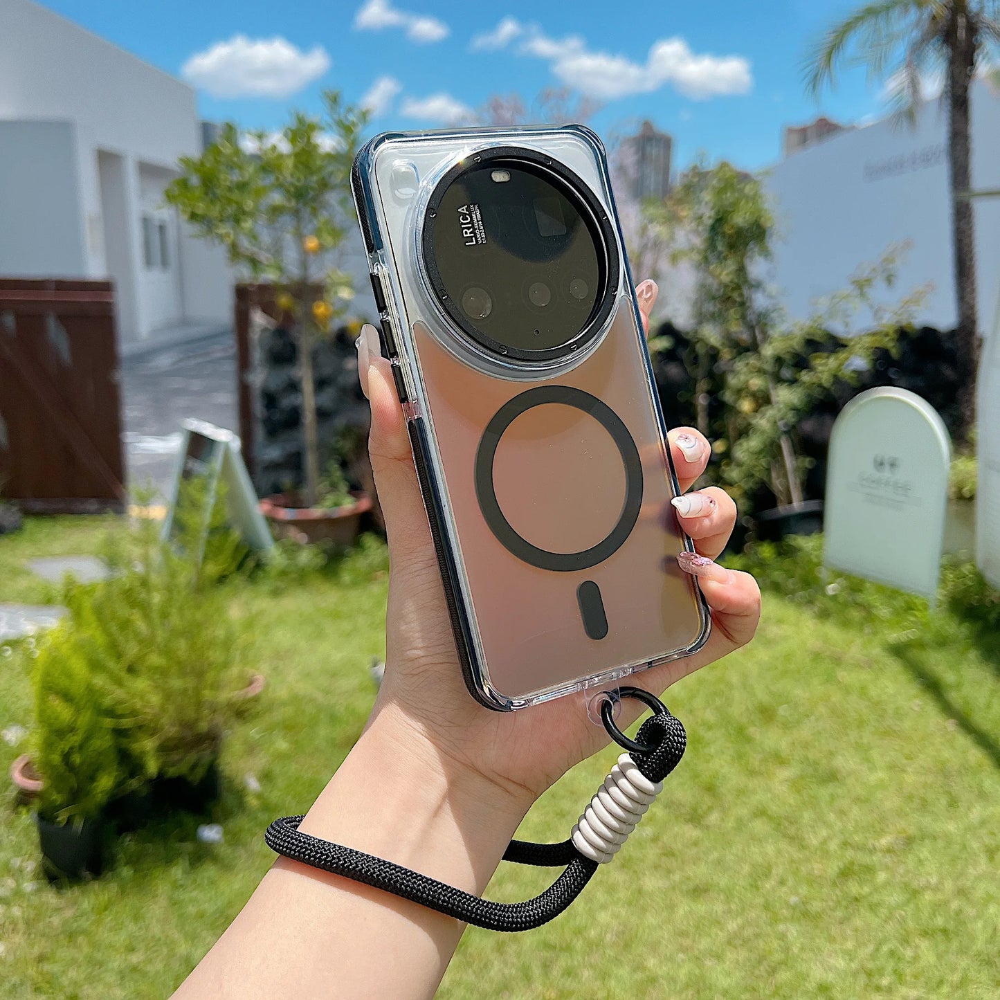 Fashion Laser Gradient Magnetic Lanyard Shockproof Case for Xiaomi 15 Ultra For Redmi Note14 Pro + 5G 14C For Magsafe Cover