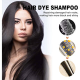 Shampoo EELHOE 3 em 1 para Tingir Cabelos de Preto: Crescimento, Limpeza, Escurecimento e Nutrição Profunda – Fórmula Natural, Orgânica e à Base de Ervas
