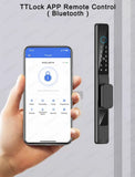 Waterproof Sliding Door Smart Lock TTLock App Alexa Fingerprint Digital Code RFID Card Anti-Lock Aluminum Glass Electronic Lock