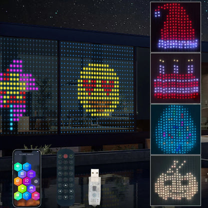 Cortina de luces inteligentes de 400 LED con Bluetooth y aplicación, cadena de luces LED RGB, luces de hadas DIY con cambio de música para decoración de ventanas y dormitorios.